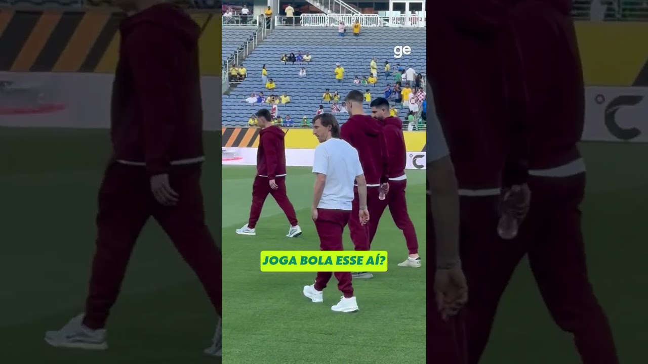 LUKA MODRIĆ NO RECONHECIMENTO DO GRAMADO ANTES DE BRASIL X CROÁCIA | #shorts | ge.globo