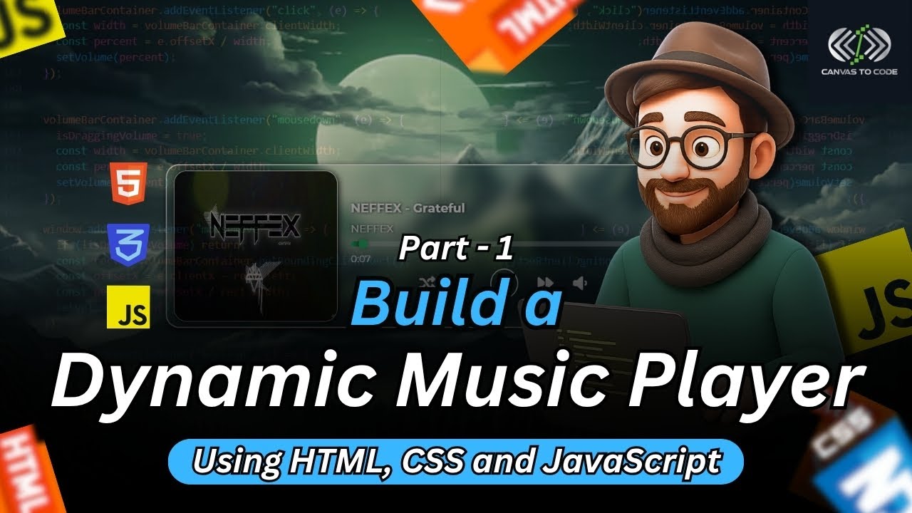 How To Make A Music Player Using HTML CSS and JS Part 1 #musicplayer # ...