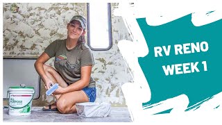 WEEK ONE of our TINY HOUSE on wheels RENOVATION! || RV RENO VLOG by The Flippin' Tilbys 1,053 views 2 years ago 11 minutes, 23 seconds