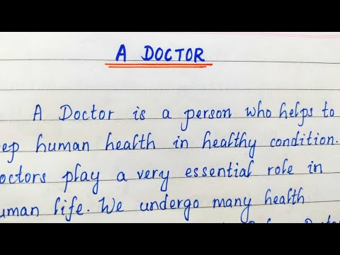 write an essay about the following topic doctors