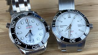 Christopher Ward c60 vs Omega Seamaster white