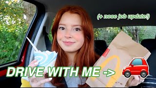 DRIVE WITH ME! - nose job update, and trying the autumn/halloween McDonalds range (mukbang) 🚗 🎃