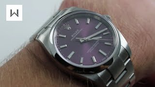 Rolex Oyster Perpetual 34 114200 Purple Dial Luxury Watch Review