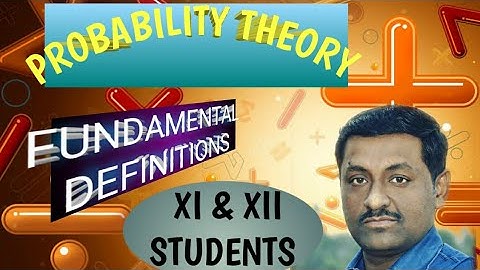 PROBABILITY THEORY/CLASS - XI & XII/WBCHSE & CBSE/SUBHANKAR DUTTA/MATHEMATICS TUTORIAL@ SUBHANKAR