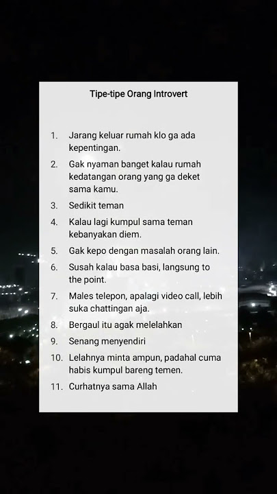 tipe orang yang memiliki sifat introvert, #shortsvideo