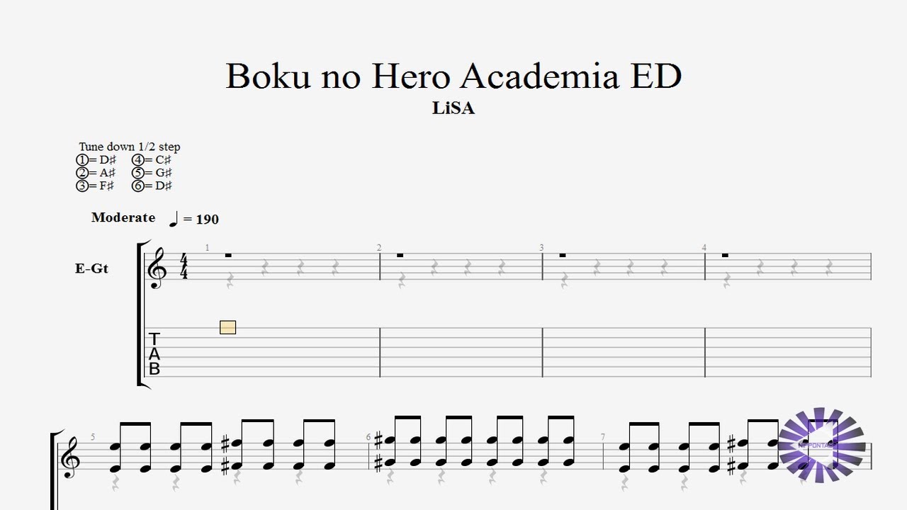 【Guitar】Boku no (My) Hero Academia ED 3 だってアタシのヒーロー Datte Atashino
