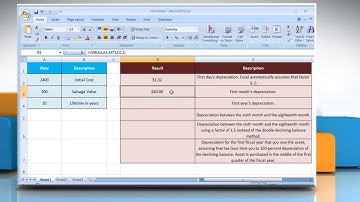 How to use Excel VDB function  : Excel Tutorial