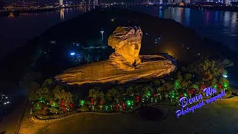 航拍长沙橘子洲、北辰三角洲夜景航拍 - 天天要闻