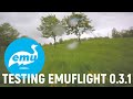 EmuFlight 0.3.1 test flight on default settings. No cut, no stabilization, no music.