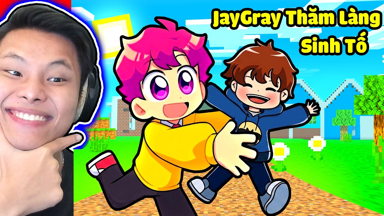 JayGray Được Hiha Dẫn Đi Thăm LÀNG SINH TỐ Trong Minecraft🔎😜Thử Thách 24 Giờ Troll Phá Sinh Tố Team
