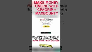 EARN $$$| how to (EARN MONEY ONLINE )using maxbounty, CPAGRIP clickbank #affiliatemarketing