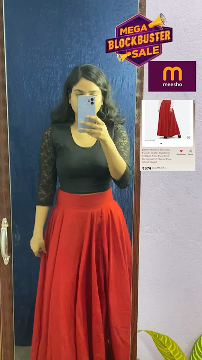Red Skirt from Meesho #shorts #meesho #festiveseason