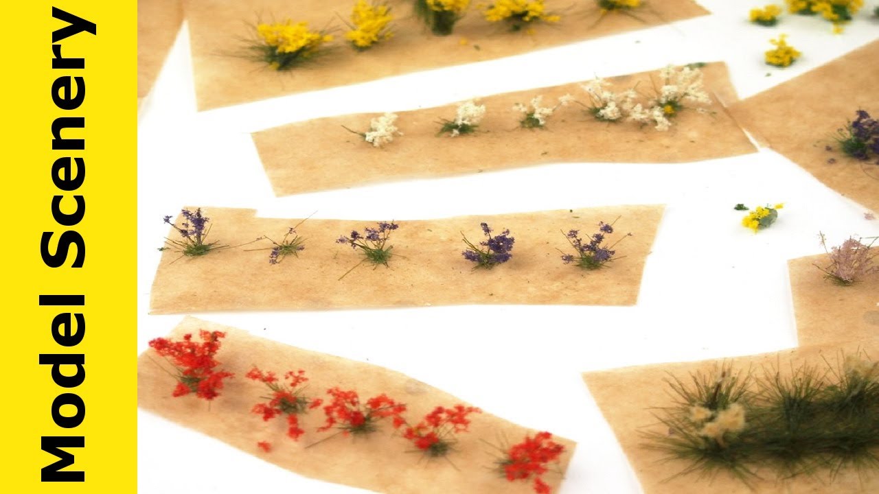 touffes d'herbe pour bricolage miniature de chemin de fer de guerre grappe de fleurs BEAUTYBIGBANG Tufts statiques pour modélisation de paysage jaune
