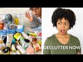 Watch me Declutter MY ENTIRE Natural Hair Product Collection | Embarrassing 🙈🤦🏾‍♀️ Organization