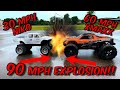 90 mph head on rc crash nikko vs xmaxx