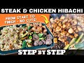 Hibachi chicken and steak on the griddle   step by step   no cuts