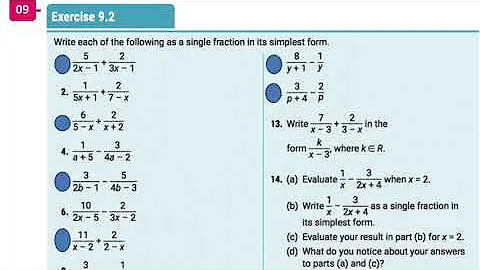 Adding and Subtracting Algebraic fractions