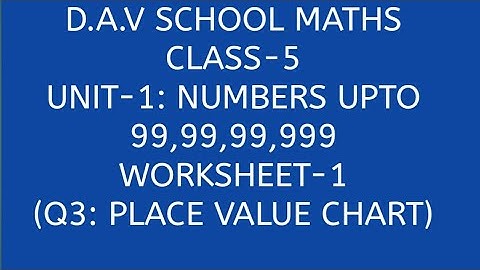 D.A.V. Math|| Numbers Upto 99,99,99,999 || Class-5