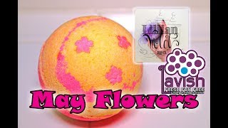 Lillian Violet Bath Co. - May Flowers Bath Bomb - Demo - Underwater - Review - Lavish Bath Box
