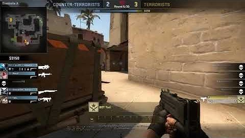 CSGO   BOT Yuri wins the round in a 1v5 clutch