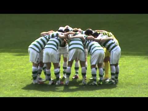 Captain for the day Biram Kayal takes charge of the team talk in the Celtic Huddle v St Mirren 1-0 victory win with a Kris Commons goal.. Also Freddie Ljungberg first Huddle as a Celtic player..