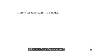 Set Theory - Russell's Paradox: Oxford Mathematics 3rd Year Student Lecture