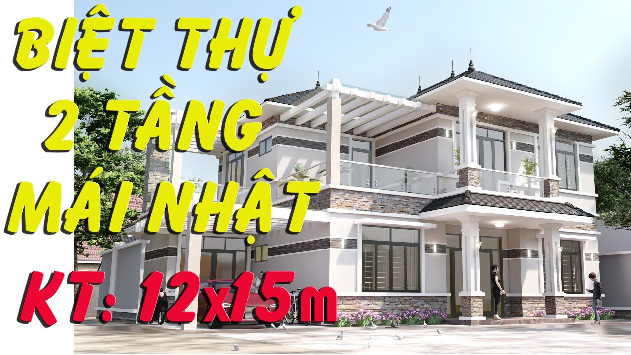 Mẫu nhà đẹp biệt thự 2 tầng mái nhật hiện đại Nhà có... - youtube