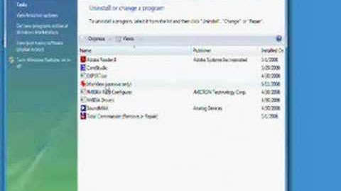 Windows Vista How to Remove Program