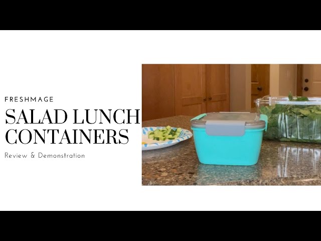 Freshmage Salad Lunch Container To Go Review and Demonstration.52
