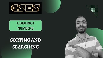 Distinct Numbers || CSES problem set || Sorting and Searching CSES playlist