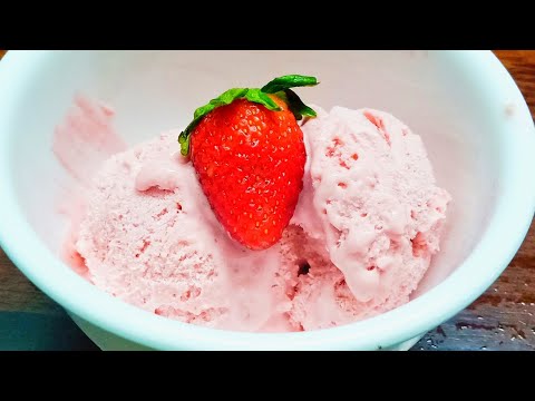 Cara Buat Aiskrim Strawberry Super Sedap | Strawberry Ice Cream Recipe