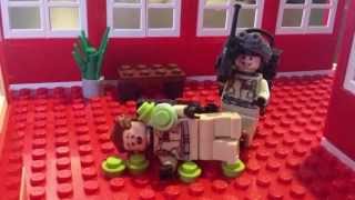 Lego Ghostbusters 'He slimed me' scene, in stopmotion.