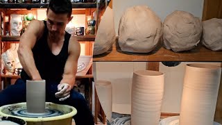 Relaxing Pottery! FIVE CYLINDERS from 1 to 5 pounds of clay!