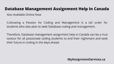 Database Management Assignment Help