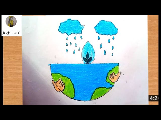 Save water drawing/Save water Poster making/World water day poster/Save  water save earth drawing - YouTube