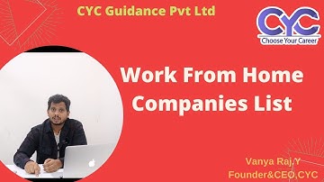 Work From Home Companies List | DevOps jobs in Hyderabad for experienced | CYC | Vanya Raj