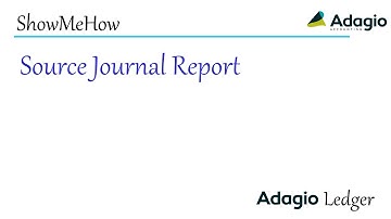 Adagio Ledger - Source Journals