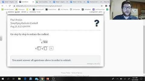 DeltaMath Simplifying Radicals