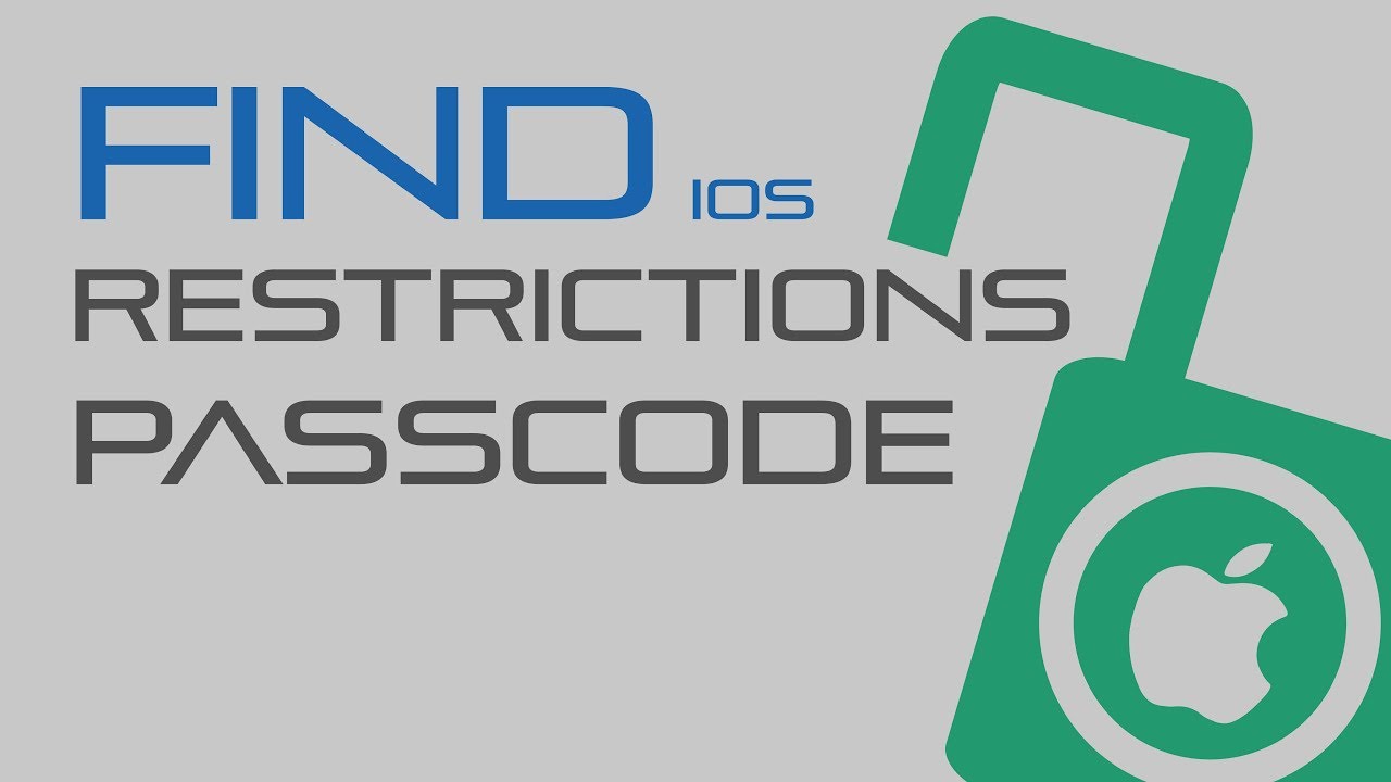 How to recover ios restrictions passcode - YouTube