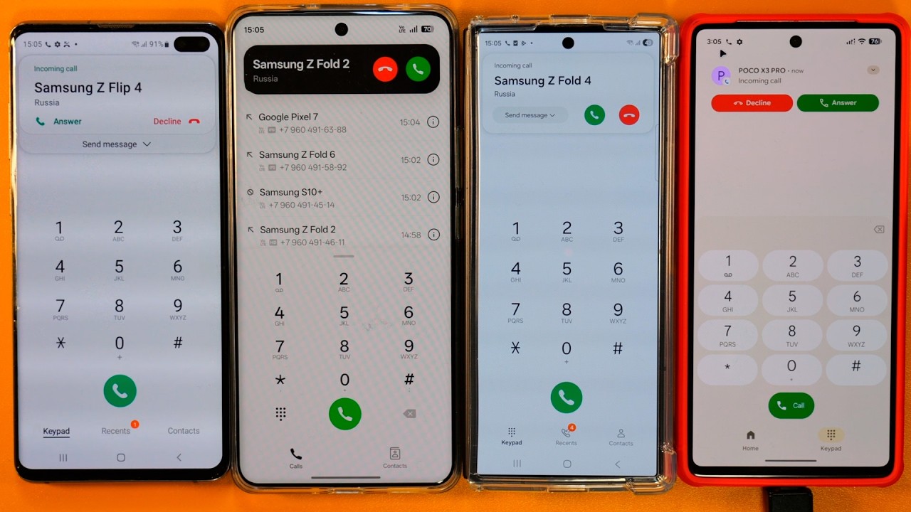 INCOMING CALL SAMSUNG Z FOLD 6 REALME 15 PR0 SAMSUNG S10+ PIXEL 7 GOOGLE WITH MOUSE CONTROL