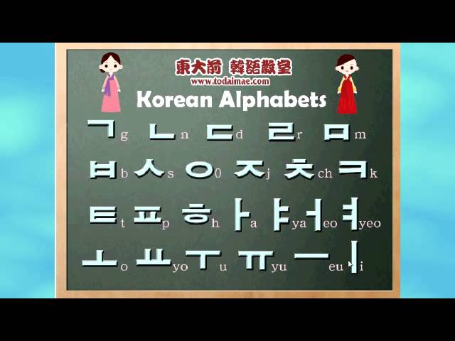 韓語字母korean Alphabets Youtube