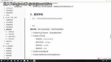 【Telegram@ninjaxarchive 】 24更改字段学习路径，6天掌握Mysql基础视频  #黑客 #黑客技术 #程序员 #编程