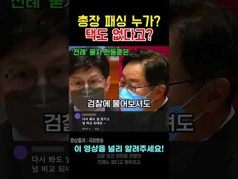 박범계 "이런 전례 있어요?"에 한동훈 "의원님 장관 때 검찰총장 완전히 패싱"…"택도 없는 말씀!" 발끈 #shorts