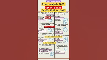 🎯SSC MTS 2023 Exam Analysis🎯 4 May 2023 Shift 1🎯 #shorts #sscmts #sscmts 2023#ssc #gk