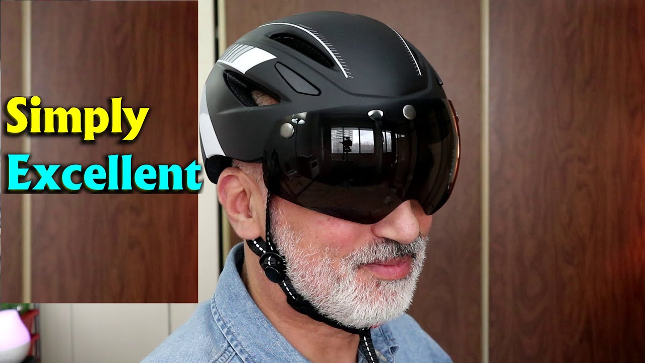 EASTINEAR Cycle Helmet for Adults Removable Magnetic Goggles Visor Road Cycling Helmet Men Bike Helmet Ladies with Lights