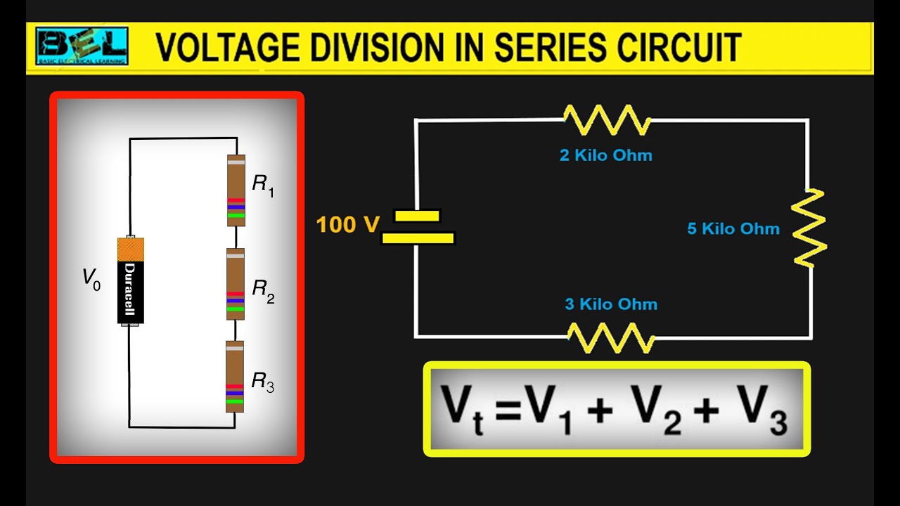 Voltage In A Series Circuit With Resistors. Basic Electrical Learning
