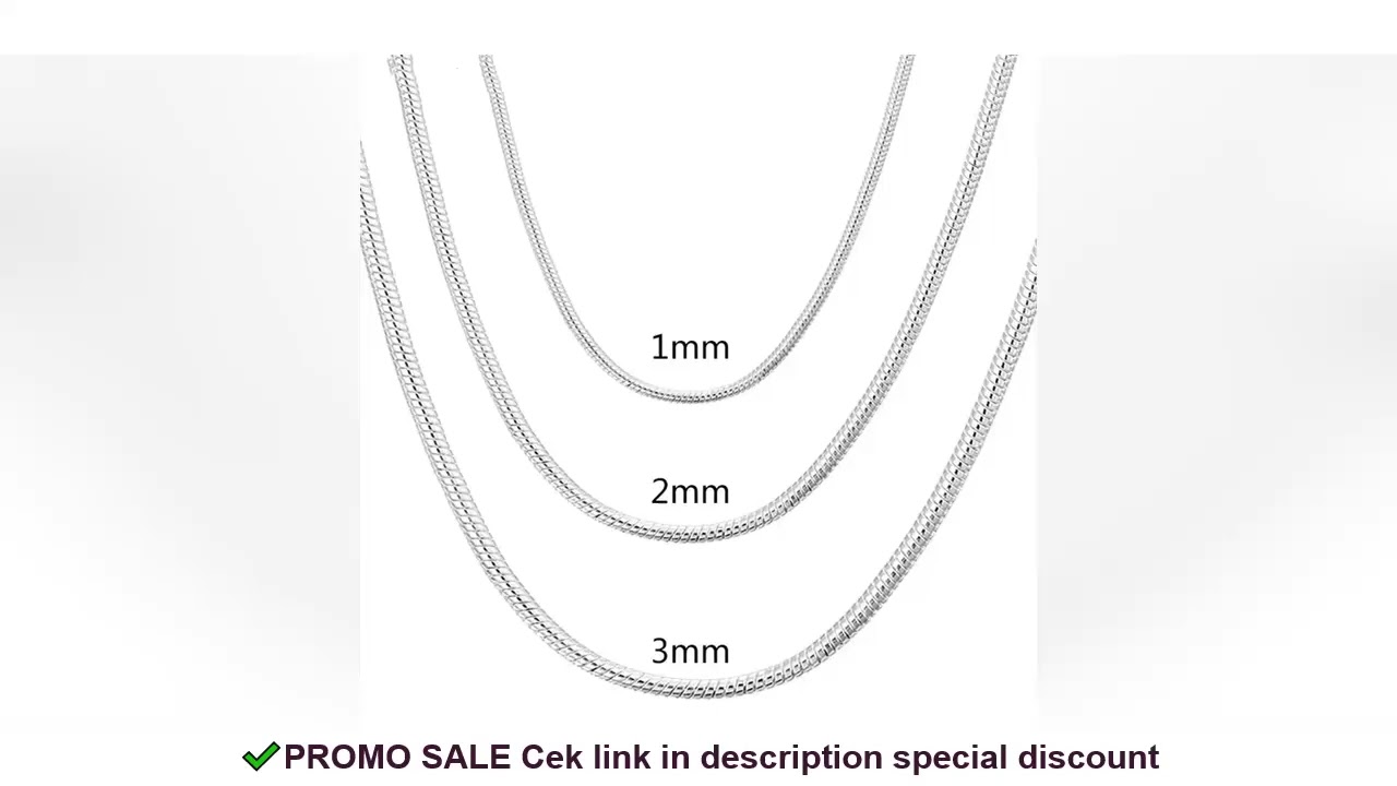 40-75cm 925 Sterling Silver 1MM/2MM/3MM solid Snake Chain Necklace For Men Women Fashion Jewelry for