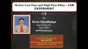 ACTIVE LOW PASS AND HIGH PASS FILTER - A LAB EXPERIMENT