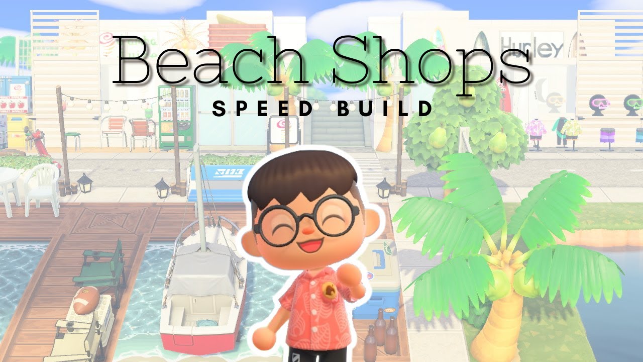 Beach Island Resort Beach Shops ACNH Speed Build // Animal Crossing