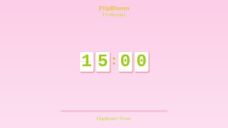 15 Minutes Countdown Timer 🌸 Flip Clock with Simple Beeps 🔔 | FlipBloom